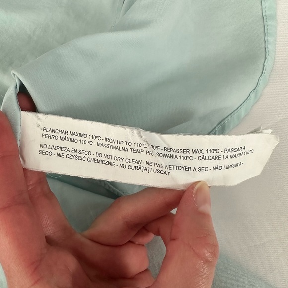 Stradivarius Women Short Sleeve Mint Green Front Zipper High Low Top Size S - Picture 8 of 10